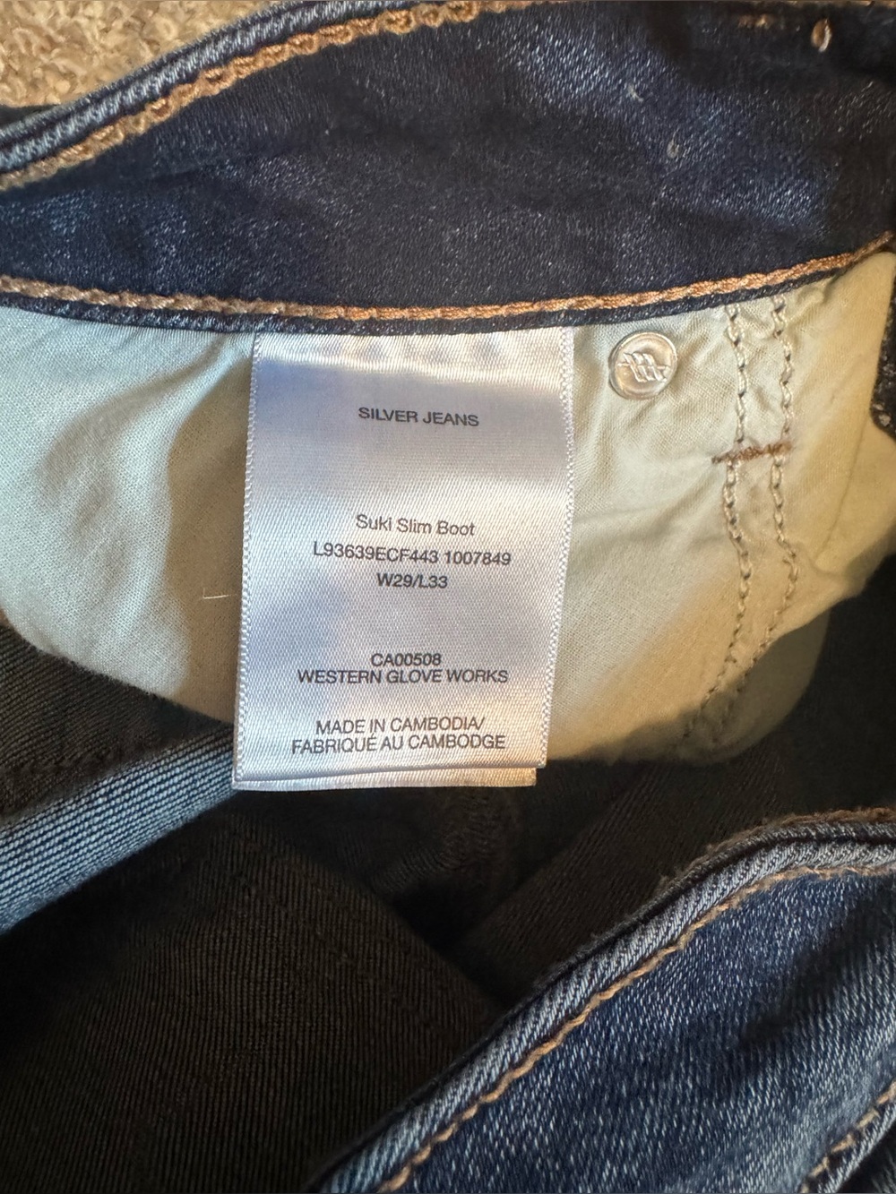 Silver Jeans Co Suki Slim Bootcut Jeans Womens Medium Wash Button Fly L93639 - Picture 5 of 5